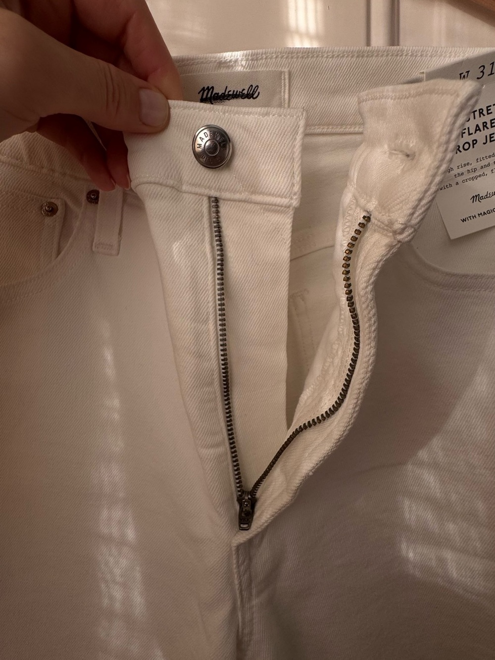 Madewell The Flare Crop Jean in Super Stretch Denim, size 31 , NWT - Picture 9 of 11